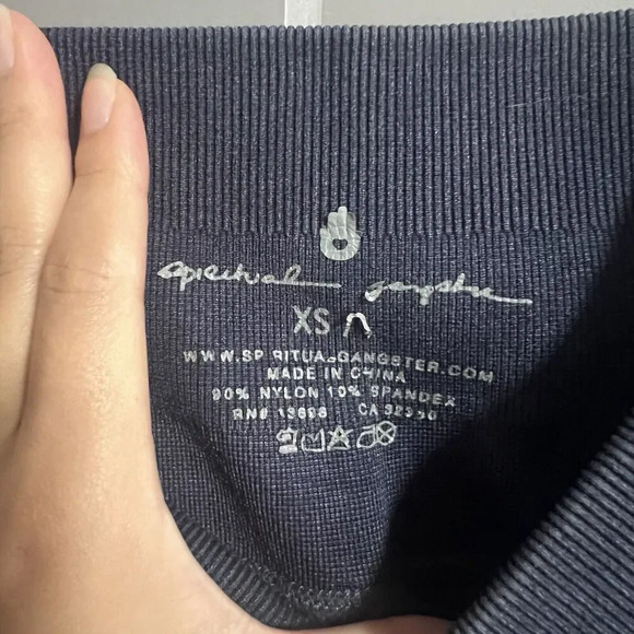 Spiritual Gangster Metta Ribbed Compression Ankle Leggings Blue Size X-Small - Picture 7 of 7